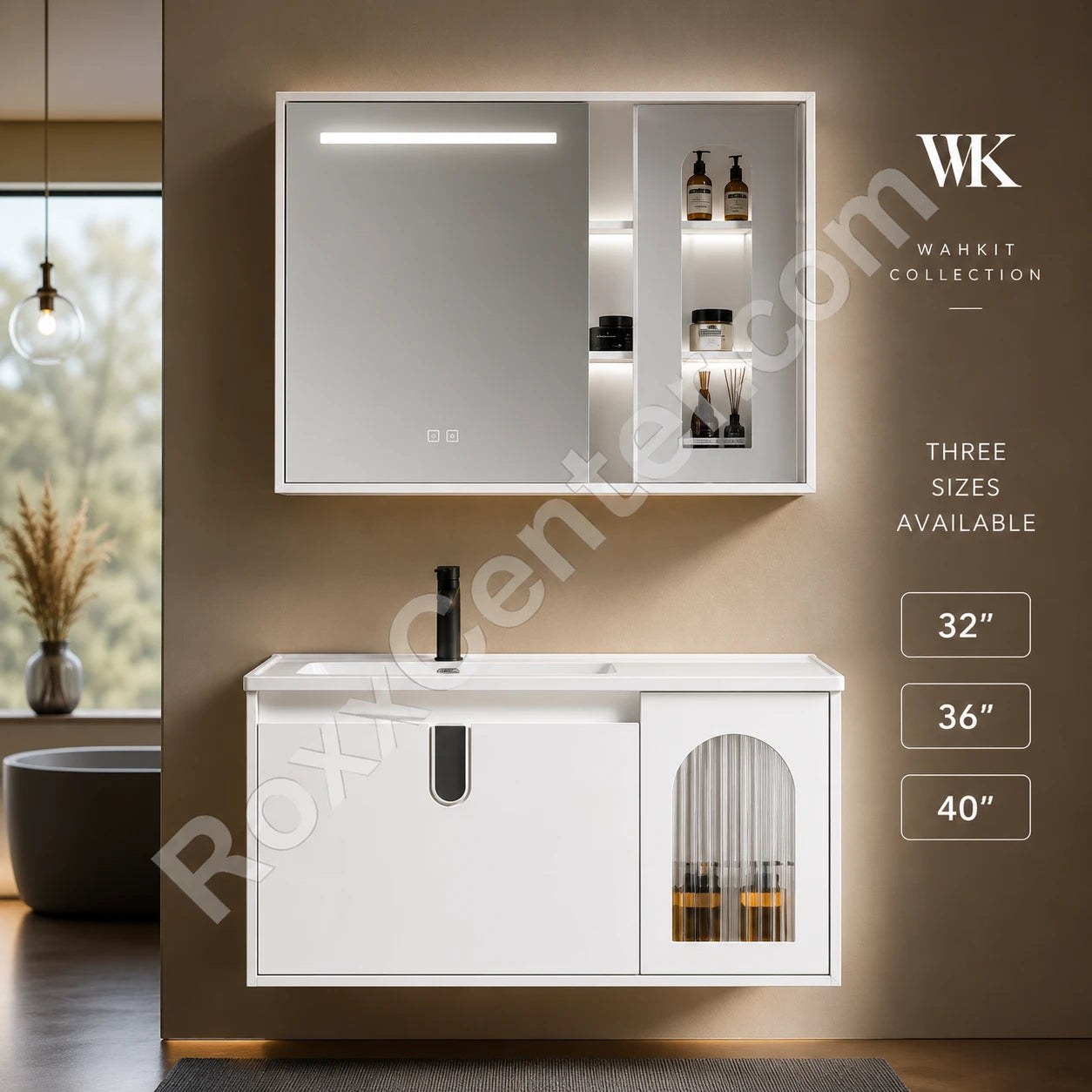 Wahkit K-9183 Smart Mirror Bathroom Vanity Set | 32", 36" & 40" Sizes Available