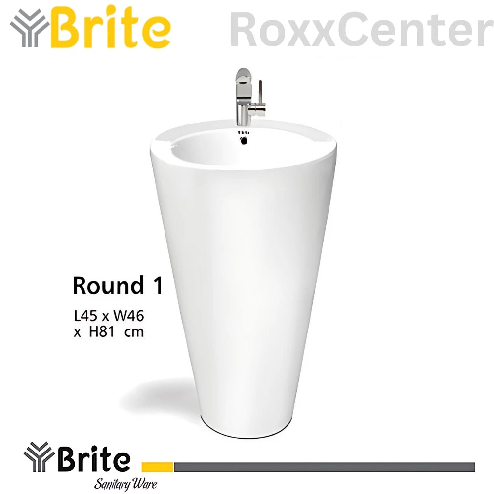 Round One Piece Basin by Brite Sanitary Ware | RoxxCenter