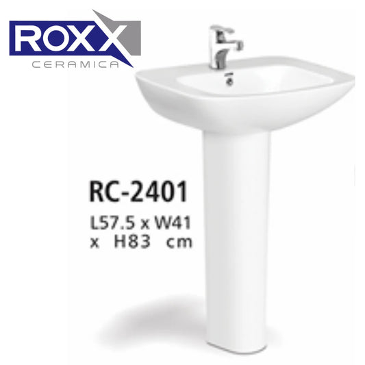 Roxx Ceramica RC-2401 Two-Piece Basin – Classic Pedestal Design