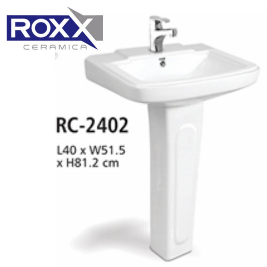 Roxx Ceramica RC-2402 Two-Piece Basin – Refined Pedestal Elegance