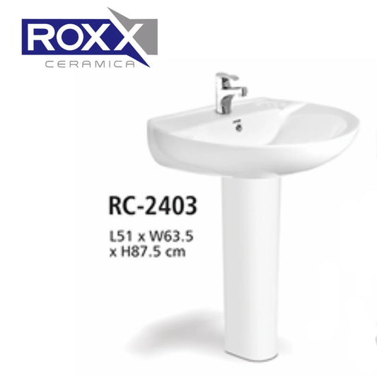 Roxx Ceramica RC-2403 Two-Piece Basin – Spacious Curved Design