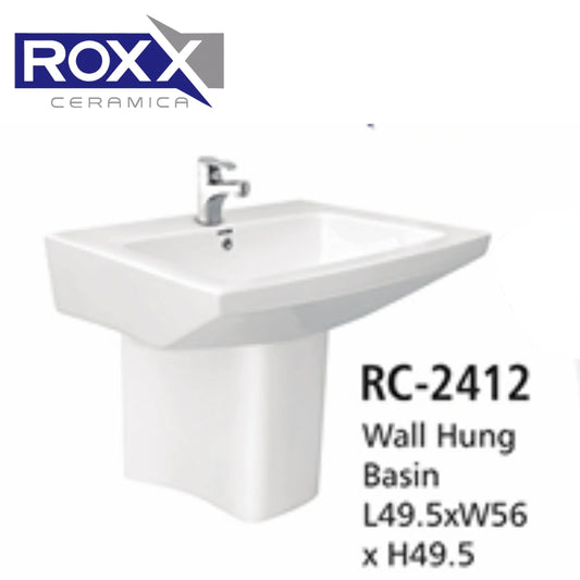 Roxx Ceramica RC-2412 Wall Hung Basin – Sleek Design for Modern Spaces | Roxx Center