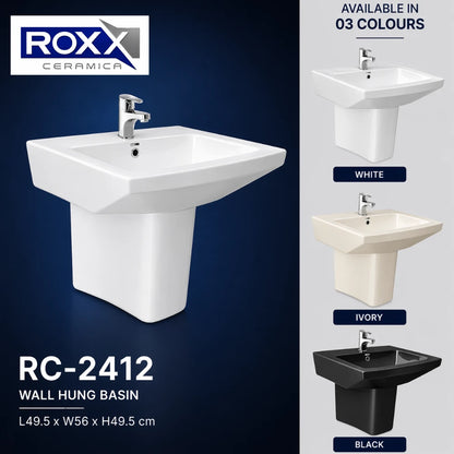Roxx Ceramica RC-2412 Wall Hung Basin – Sleek Design for Modern Spaces | Roxx Center