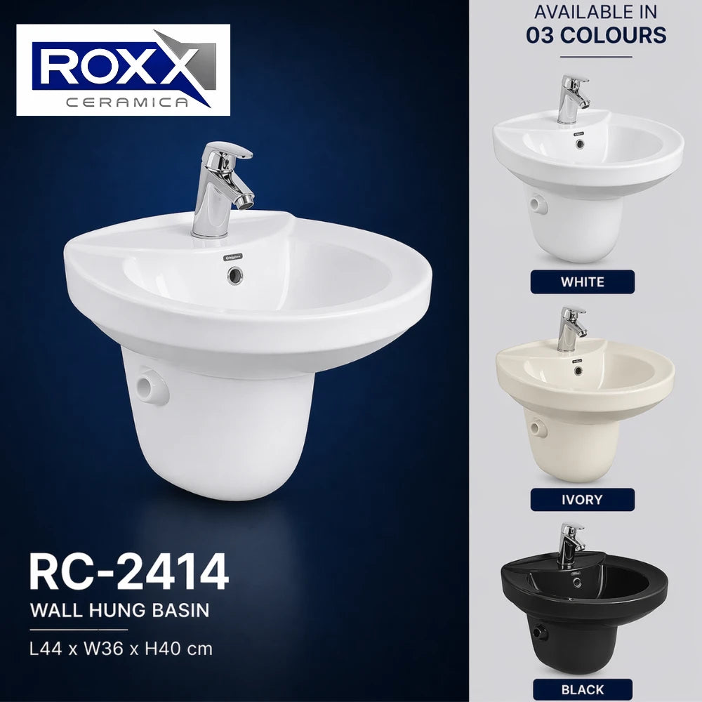 Roxx Ceramica RC-2414 Wall Hung Basin – Compact Round Design | Roxx Center