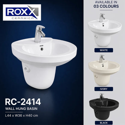 Roxx Ceramica RC-2414 Wall Hung Basin – Compact Round Design | Roxx Center