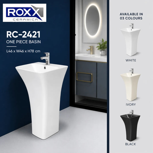 Roxx Ceramica RC-2421 One-Piece Basin with Elegant Design