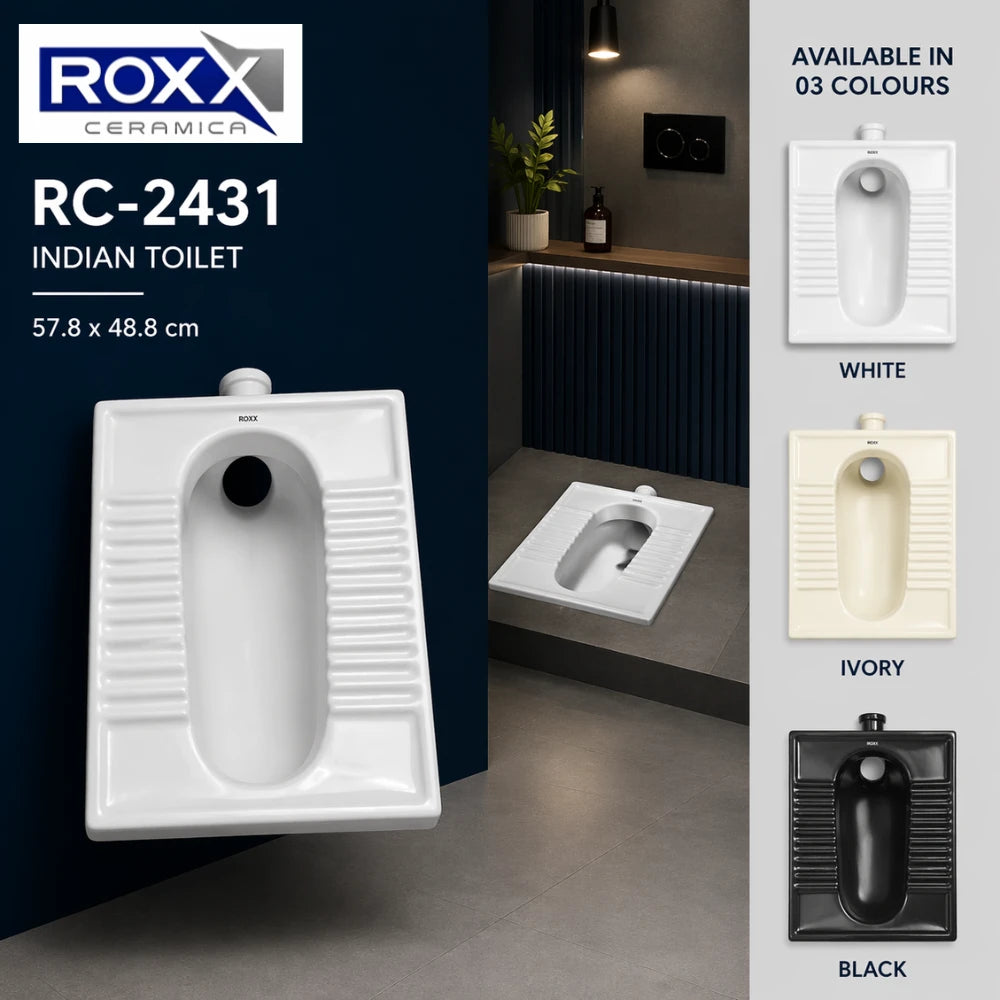 Roxx Ceramica RC-2431 | Durable Asian Commode – Available at RoxxCenter