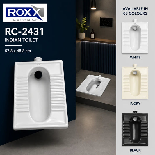 Roxx Ceramica RC-2431 | Durable Asian Commode – Available at RoxxCenter