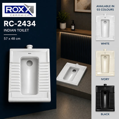 Roxx Ceramica RC-2434 | Solid Asian Commode – Available at RoxxCenter