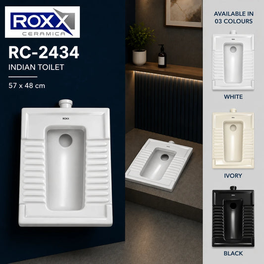 Roxx Ceramica RC-2434 | Solid Asian Commode – Available at RoxxCenter