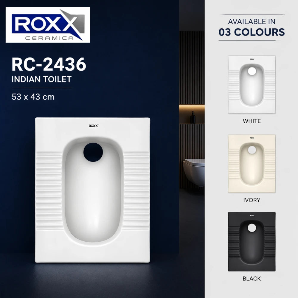 Roxx Ceramica RC-2436 | Compact & Durable Asian WC – RoxxCenter