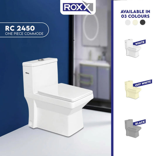 Roxx Ceramica RC-2450 One-Piece Toilet with Complete Fittings