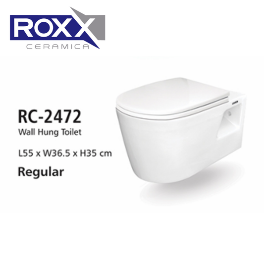 Roxx Ceramica RC-2472 Wall Hung Toilet with Complete Fittings