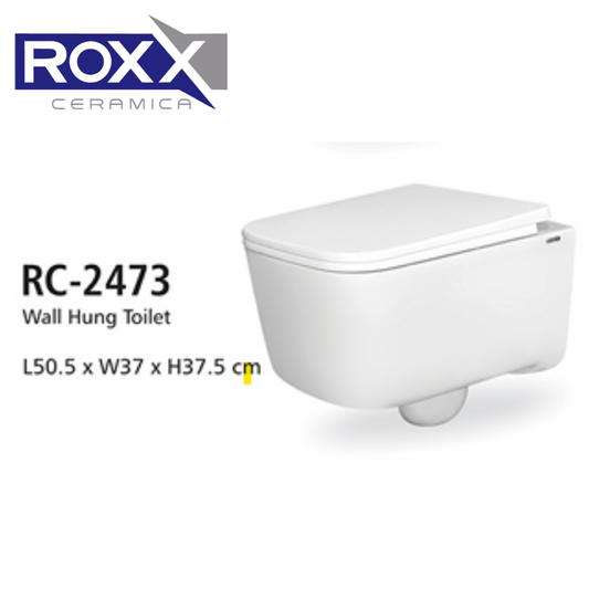 Roxx Ceramica RC-2473 Wall Hung Toilet with Complete Fittings