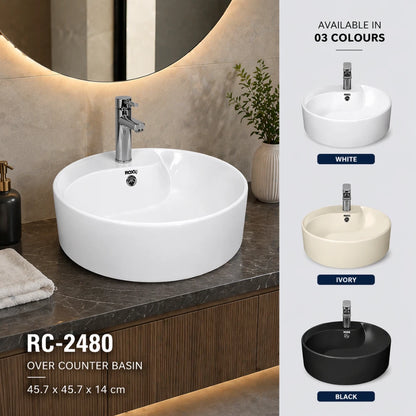Roxx Ceramica RC-2480 Over Counter Basin – 45.7cm Round