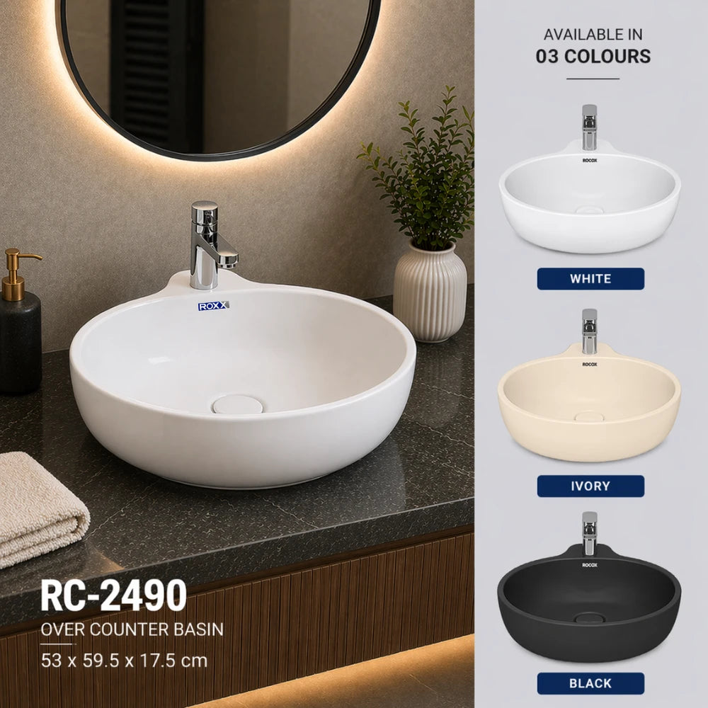 Roxx Ceramica RC-2490 Over Counter Basin | Roxx Center