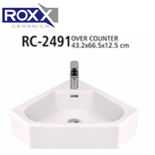 Roxx Ceramica RC-2491 Over Counter Corner Basin | Roxx Center