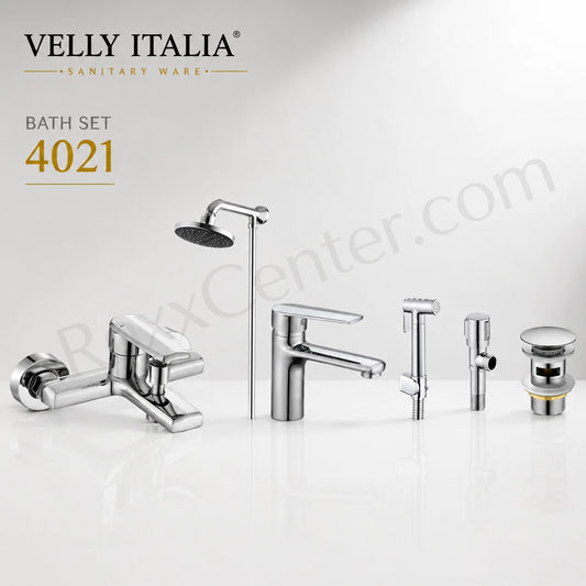 Velly Italia Bath Set 4021 – Complete Premium Chrome Bathroom Fittings Set