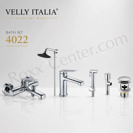 Velly Italia Bath Set 4022 – Complete Premium Chrome Bathroom Fittings Set