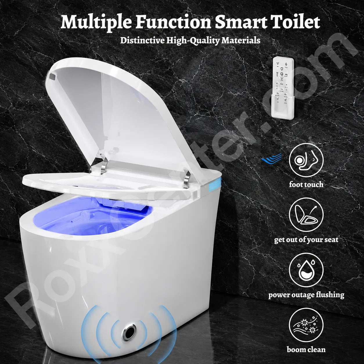 Luxury Smart Toilet with Auto Flush, Heated Seat & Intelligent Bidet System