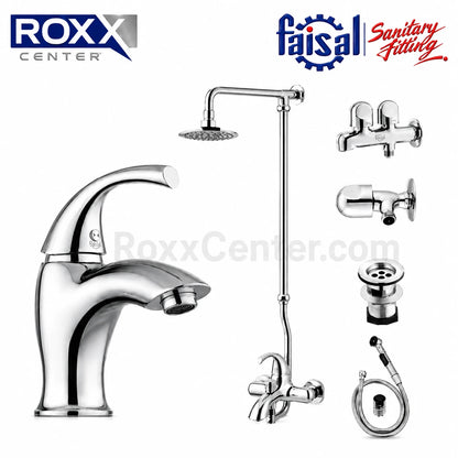 Faisal Arctic Series 4707 Bath Set Complete 8 Pieces – Premium Chrome Bathroom Accessories