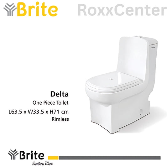 Delta Rimless One Piece Commode by Brite Ceramics | RoxxCenter