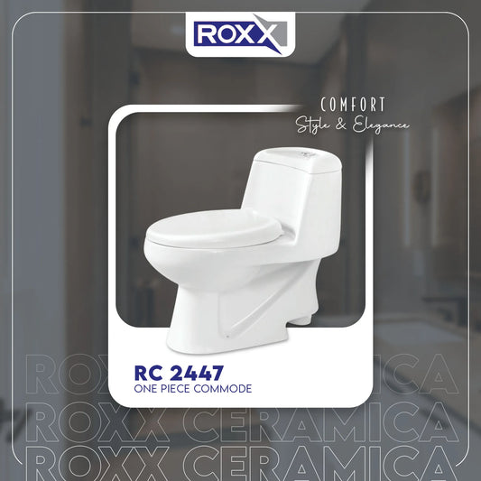 Roxx Ceramica RC-2447 One-Piece Commode with Complete Fittings