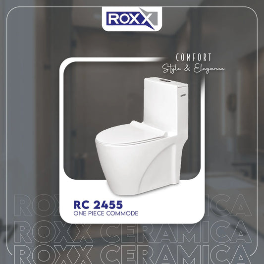 Roxx Ceramica RC-2455 One-Piece Commode with Complete Fittings