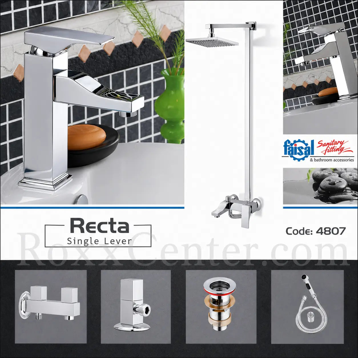 Recta Series 4807 Bathroom Set Pakistan | Faisal Sanitary Ware