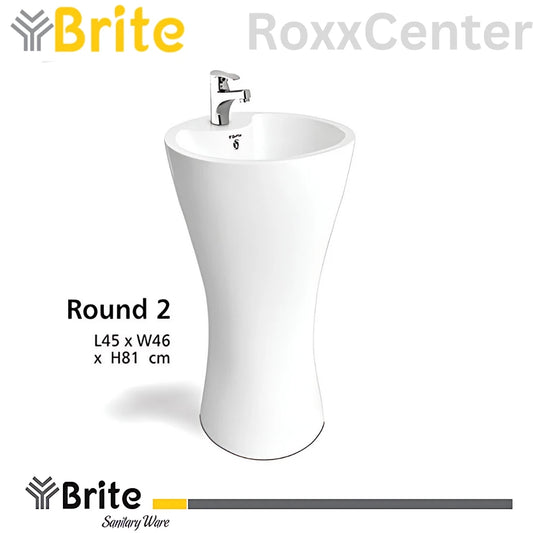 Round 2 One Piece Basin by Brite Sanitary Ware | RoxxCenter