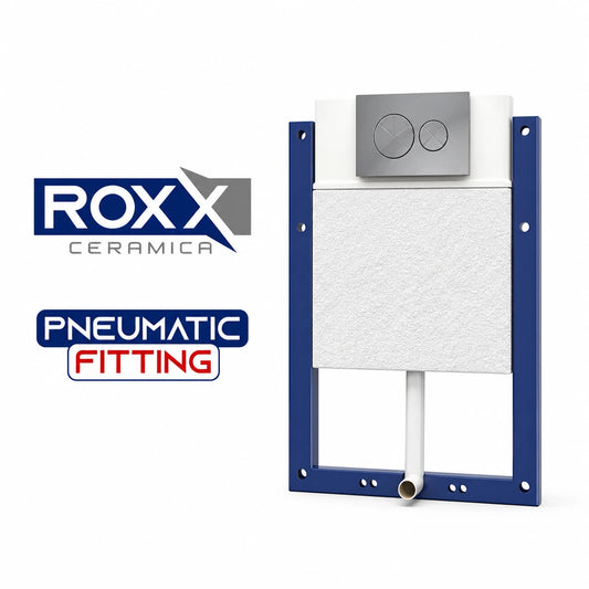 Roxx Half Frame Concealed Tank with Complete Fitting – Pneumatic Flush System