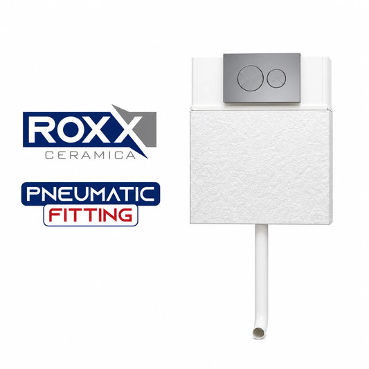Roxx Frameless Concealed Tank with Complete Fitting – Pneumatic Flush System