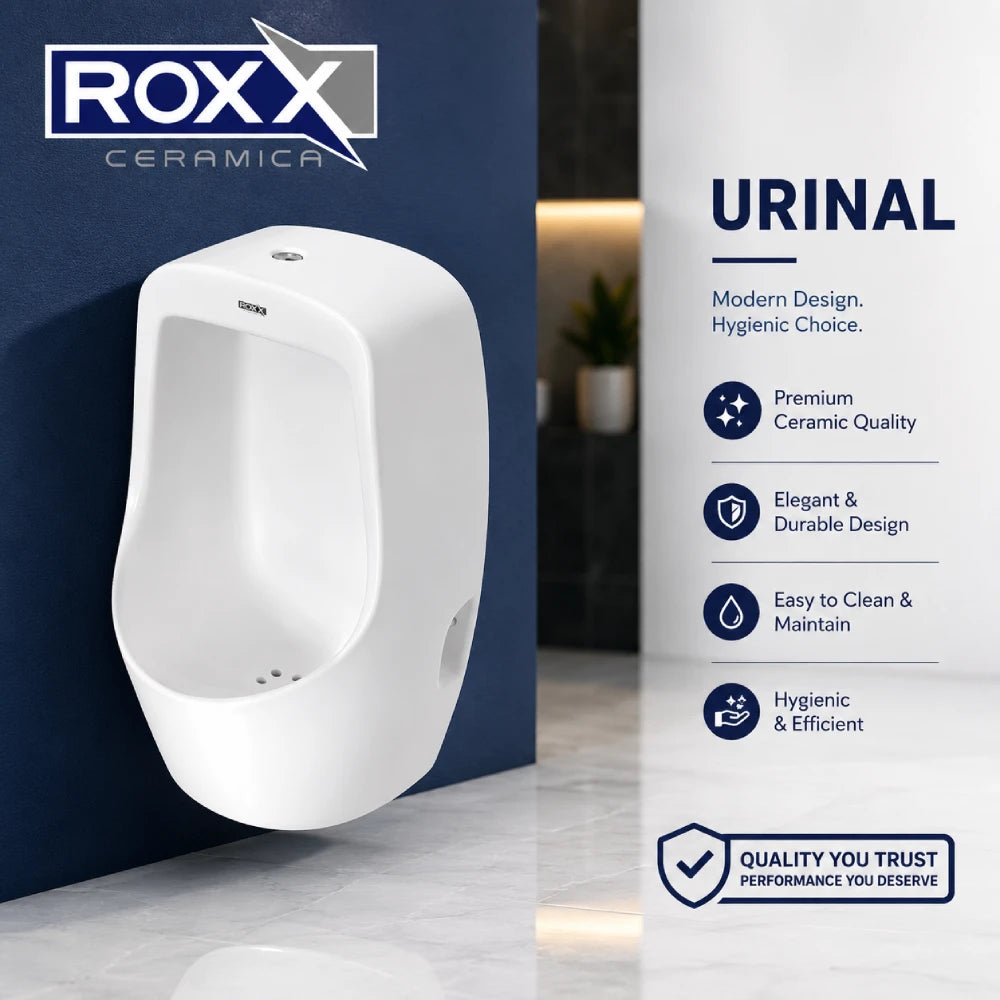 ROXX Ceramica Wall Hung Urinal – Premium Ceramic Bathroom Urinal