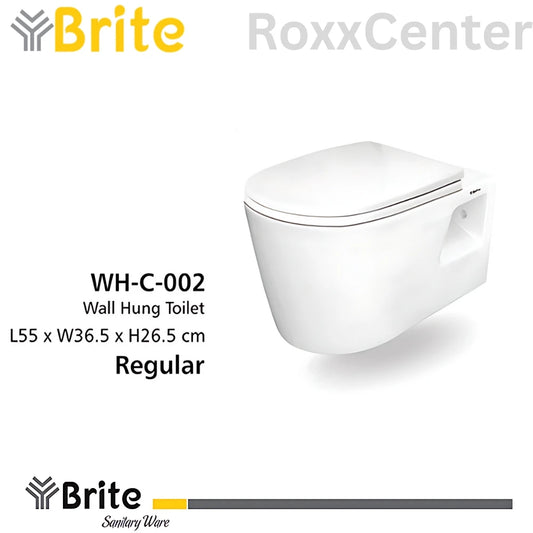 WH-C-002 Regular Wall Hung Commode | Brite Ceramics RoxxCenter